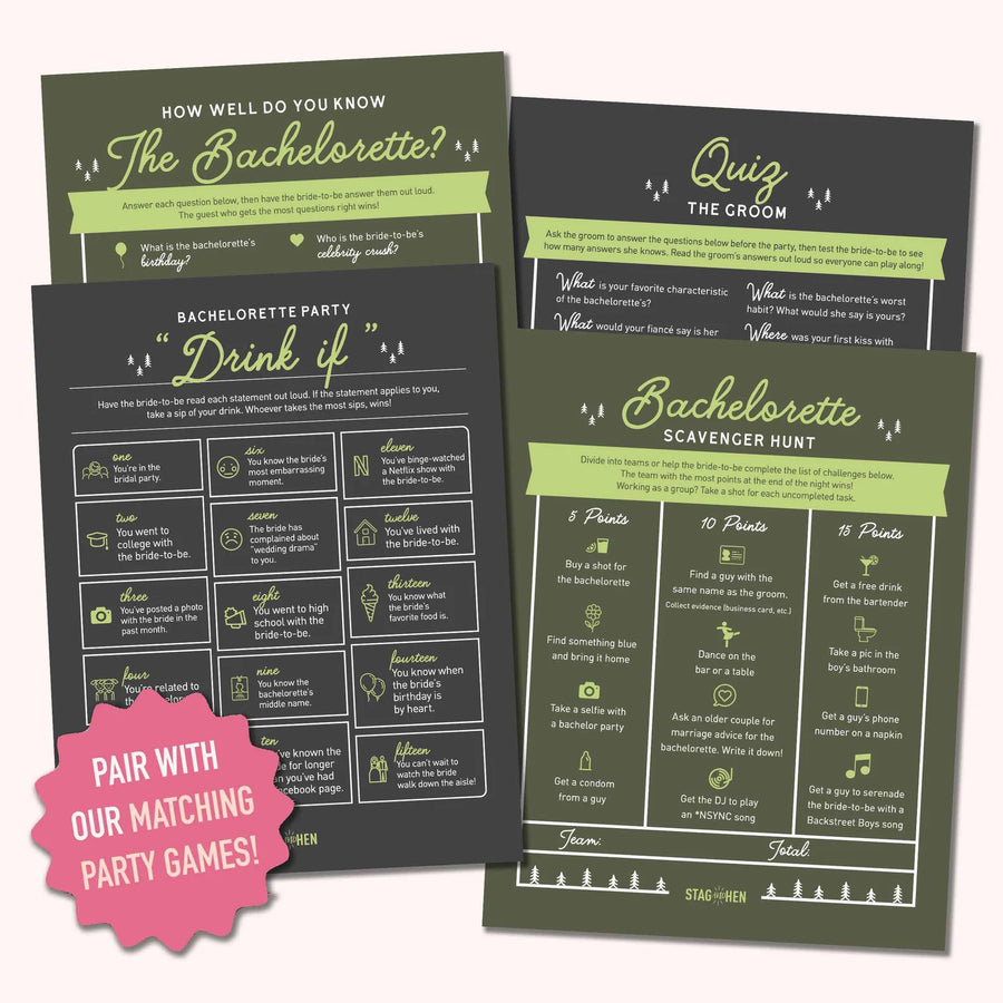 Camp Bachelorette Printable Party Games | Printable Template