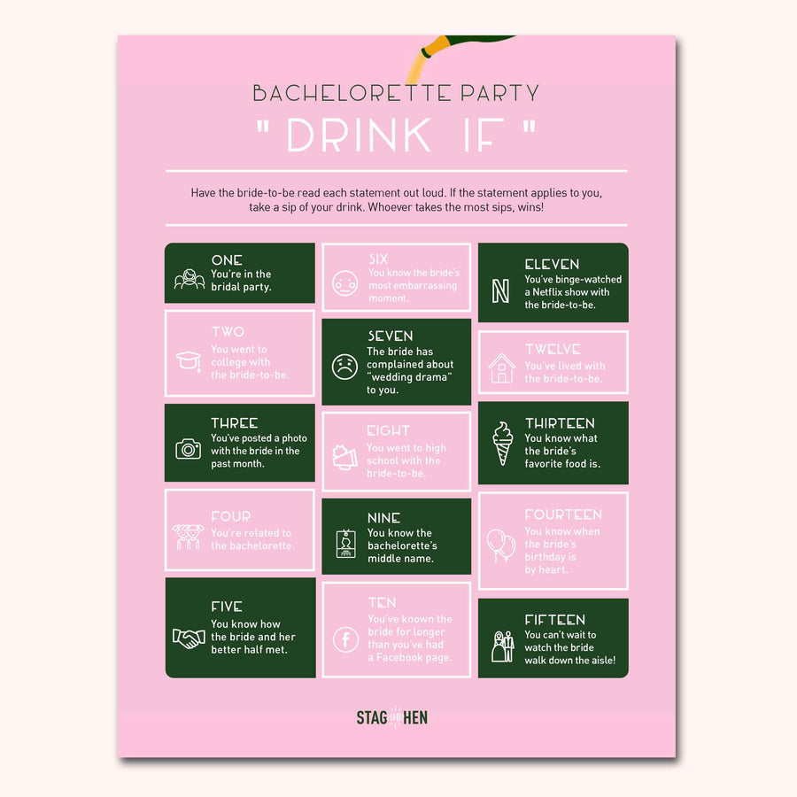 Champagne Campaign Bachelorette Party Games | Digital Download | Printable PDF Party Activity