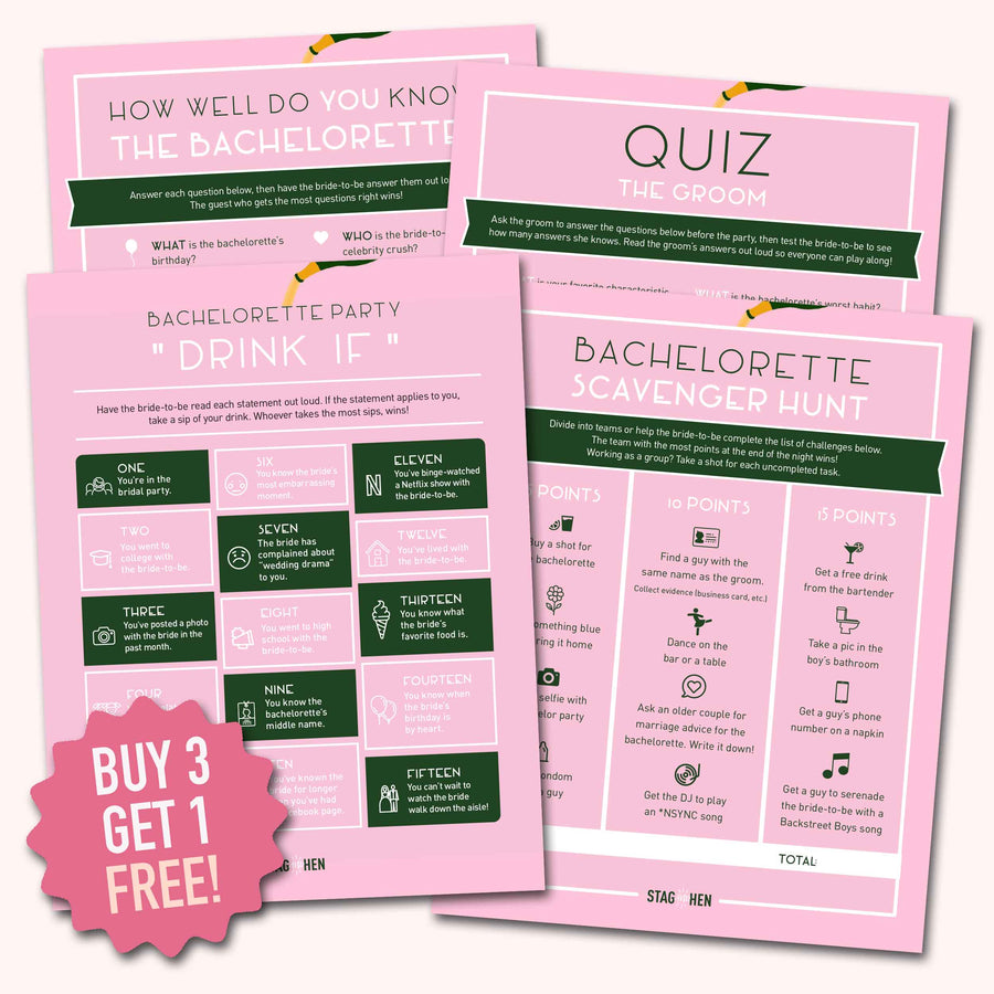 Champagne Campaign Bachelorette Party Games | Digital Download | Printable PDF Party Activity