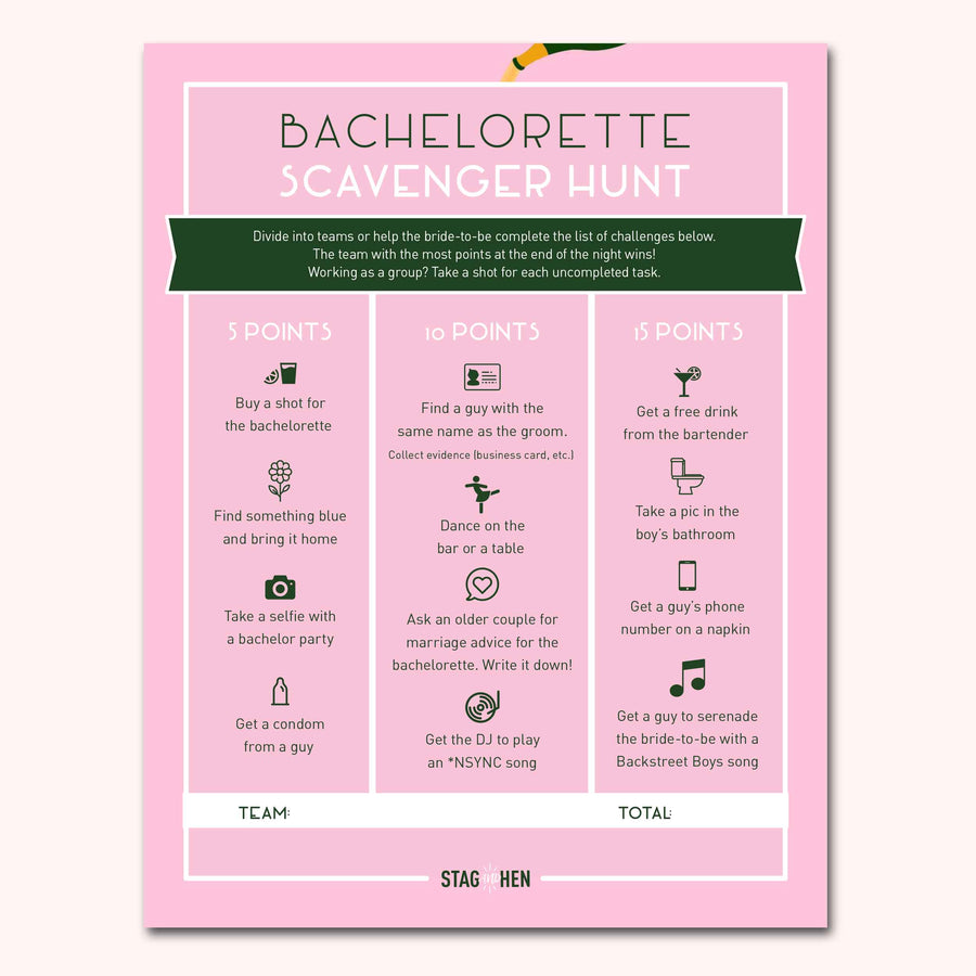 Champagne Campaign Bachelorette Party Games | Digital Download | Printable PDF Party Activity