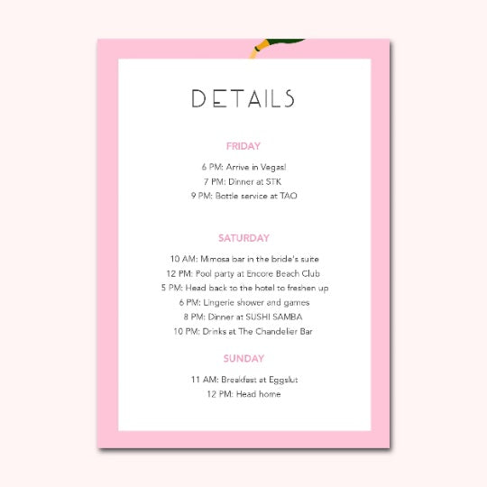 Champagne Campaign Bachelorette Party Invitation | Digital Download | Printable PDF Party Invitation Template