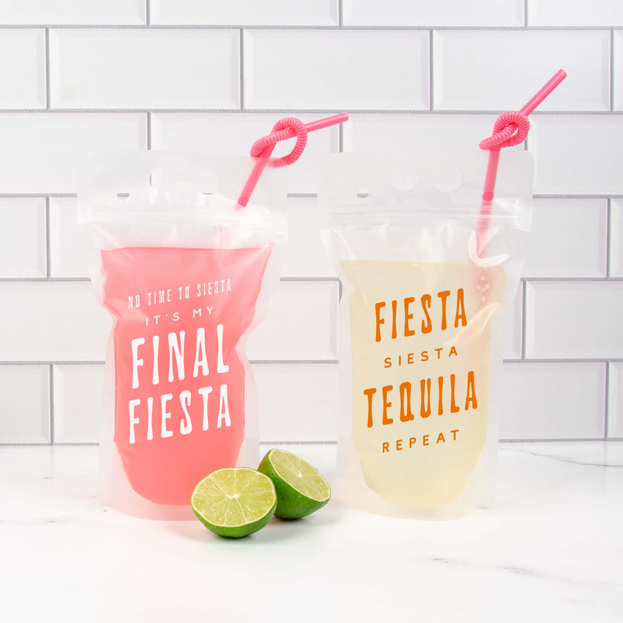 Final Fiesta Bachelorette Party Drink Pouches | Fiesta, Southwestern, Mexican Bachelorette Party Drinkware, Cups, Booze Bags