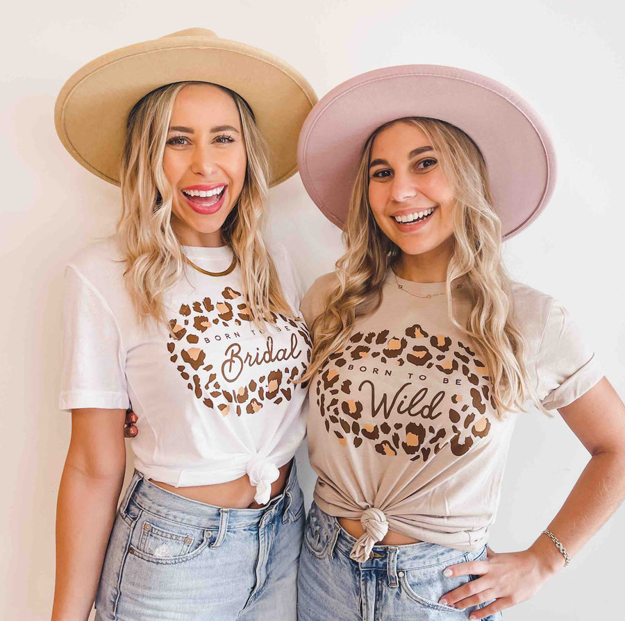 Born To Be Wild Bachelorette Party Bridal Tees | Bridesmaid Shirts | Jungle Leopard Cheetah Print Gifts, Favors, Decor, Accessories, TShirts