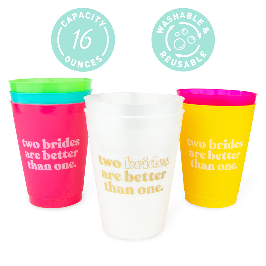 Two Brides Are Better Than One Bachelorette Party Cups | Lesbian LGBTQ Bridesmaids Gifts Favors Accessories Decorations