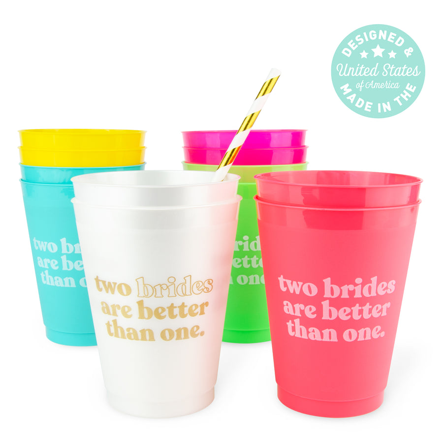 Two Brides Are Better Than One Bachelorette Party Cups | Lesbian LGBTQ Bridesmaids Gifts Favors Accessories Decorations