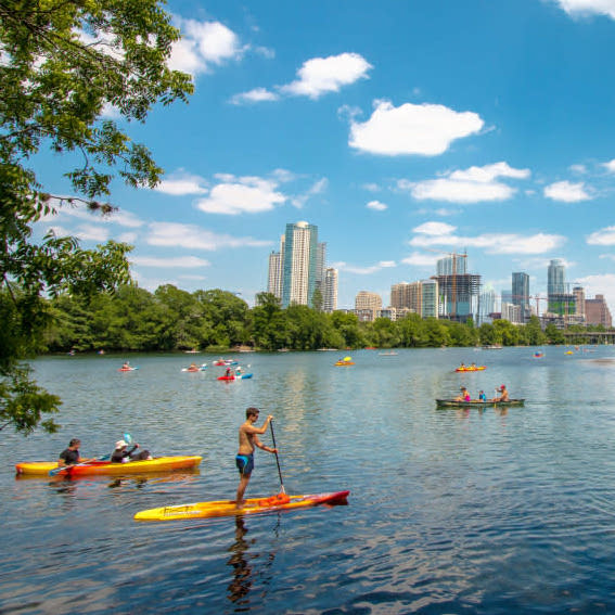 Kayaking on Lady Bird Lake with Texas Rowing Center