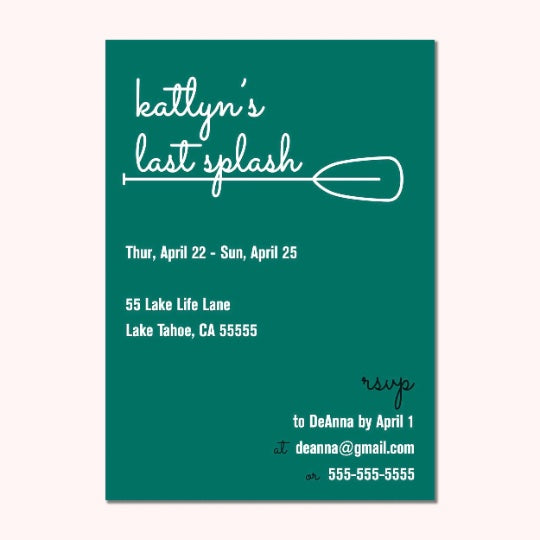 The Last Splash Bachelorette Party Invitation