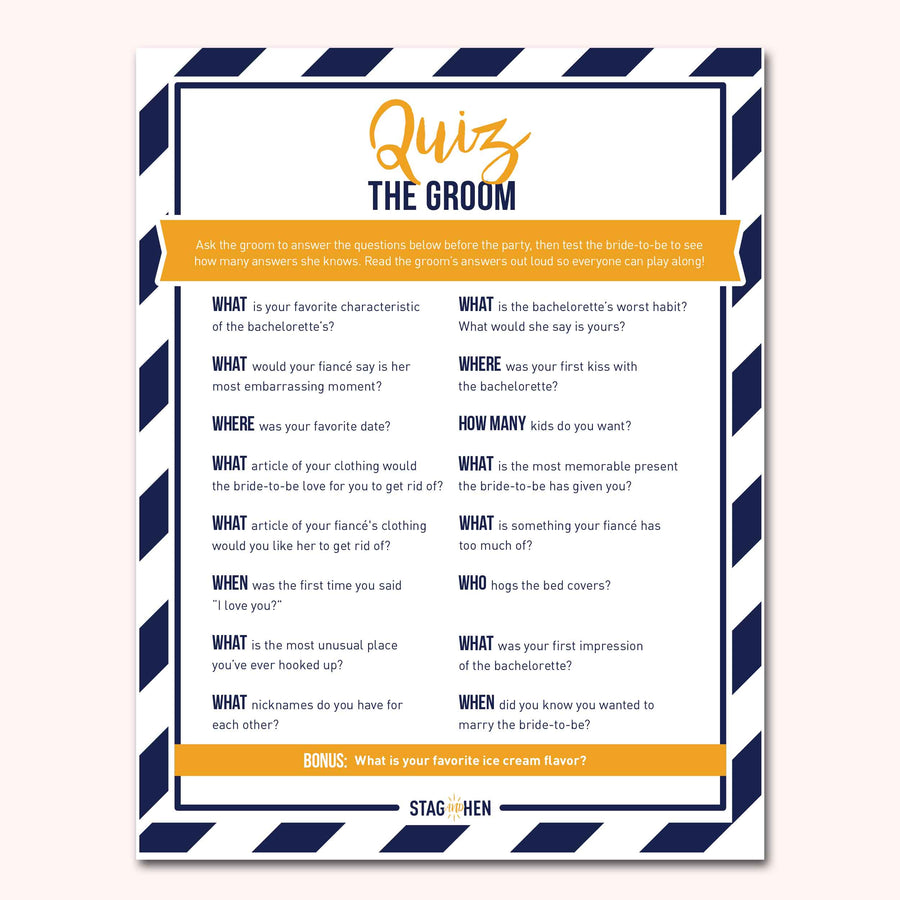 Nautical Bachelorette Party Games | Digital Download | Printable PDF Party Activity