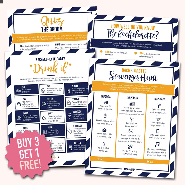 Nautical Bachelorette Party Games | Digital Download | Printable PDF Party Activity