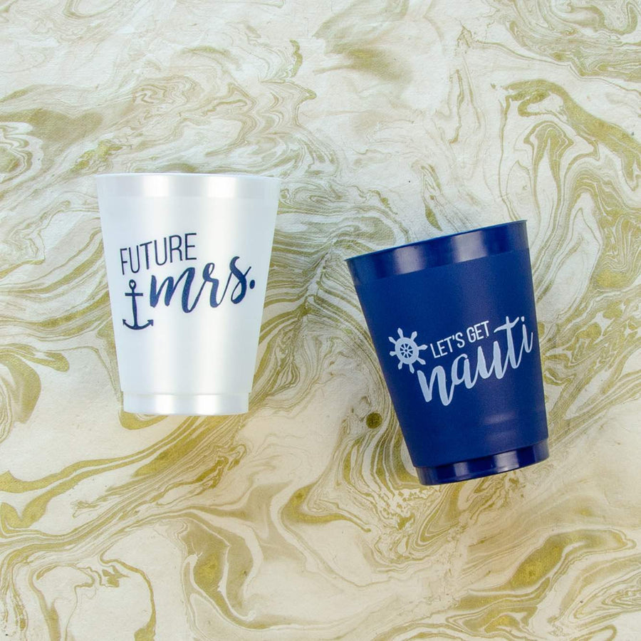 Nautical Bachelorete Party Cups, Drinkware | Frost Flex Let's Get Nauti Bachelorette Party Cups, Drinkware, Decor