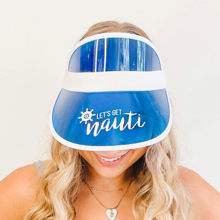 Let's Get Nauti Retro Tennis Sun Visors - Nautical Bachelorette Party Gifts, Favors, Accessories, Supplies, Decorations