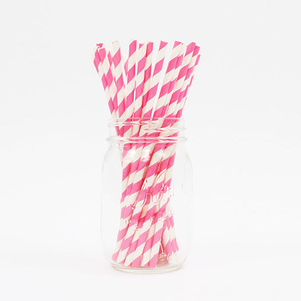 Pink Stripe Party Straws - Stag & Hen