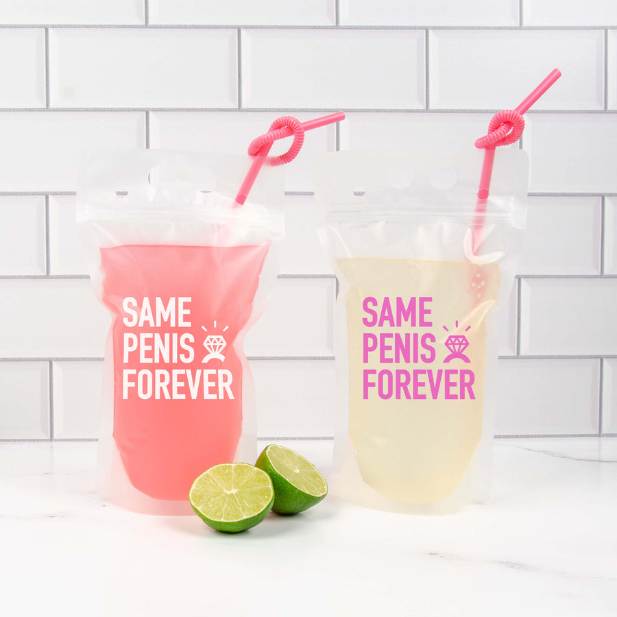 Same Penis Forever Bachelorette Party Drink Pouches | Same Penis Forever Cups, Drinkware, Booze Bags