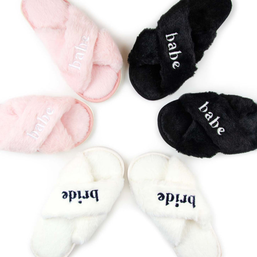 Bride's Babes Bachelorette Fuzzy Slippers