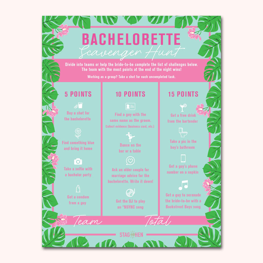 Tropical Beach Bachelorette Party Games | Digital Download | Printable PDF Party Activity