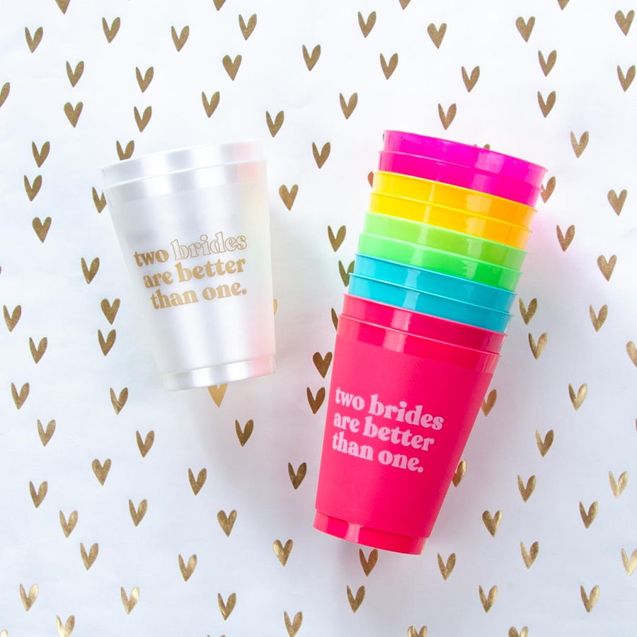 Two Brides Are Better Than One Bachelorette Party Cups | Lesbian LGBTQ Bridesmaids Gifts Favors Accessories Decorations
