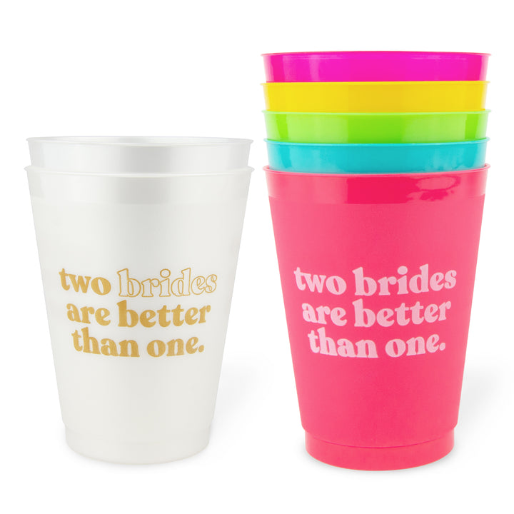 Two Brides Are Better Than One Bachelorette Party Cups | Lesbian LGBTQ Bridesmaids Gifts Favors Accessories Decorations