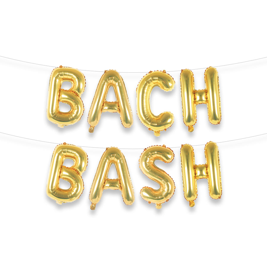 Bachelorette Party Decorations | 16" Mylar Gold Foil Bach Bash Balloon Banner