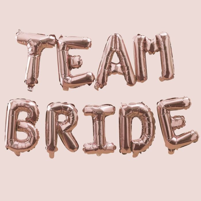 Team Bride Balloon Letter Kit (Rose Gold)